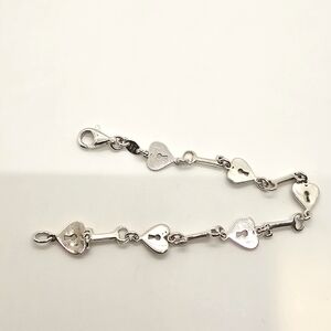 Silver Heart Lock Bracelet